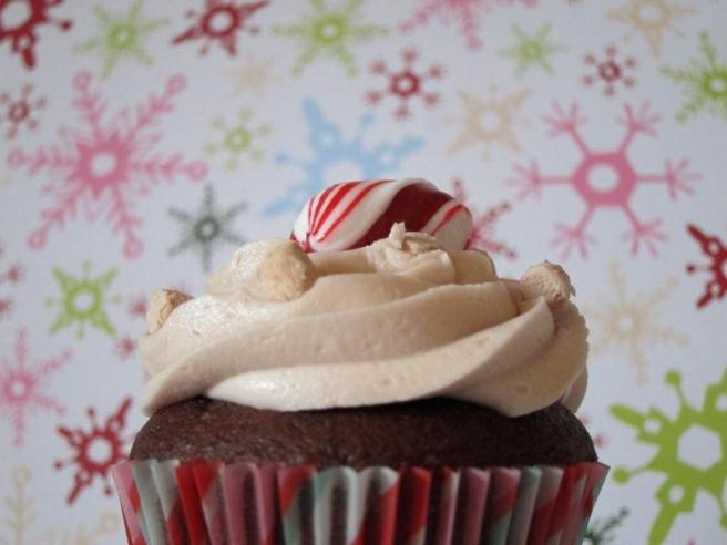 Hot Chocolate Cupcakes with Peppermint Schnapps