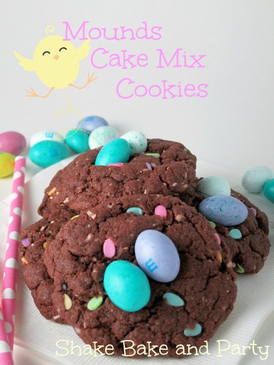 Mounds Cake Mix Cookies | Shake Bake and Party