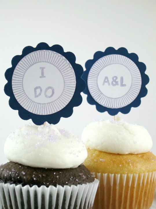 Navy blue and lavender theme wedding cupcakes | Shake Bake and Party