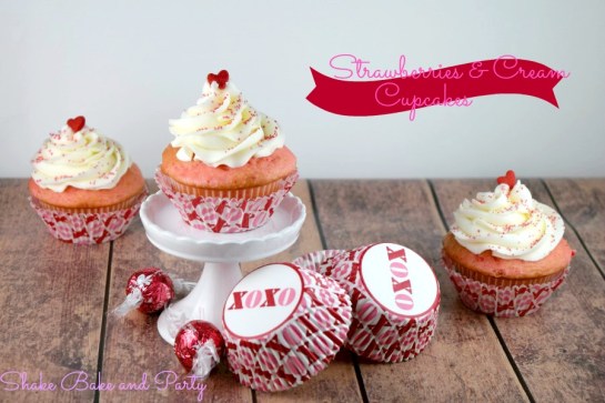 Strawberries and Cream Cupcakes